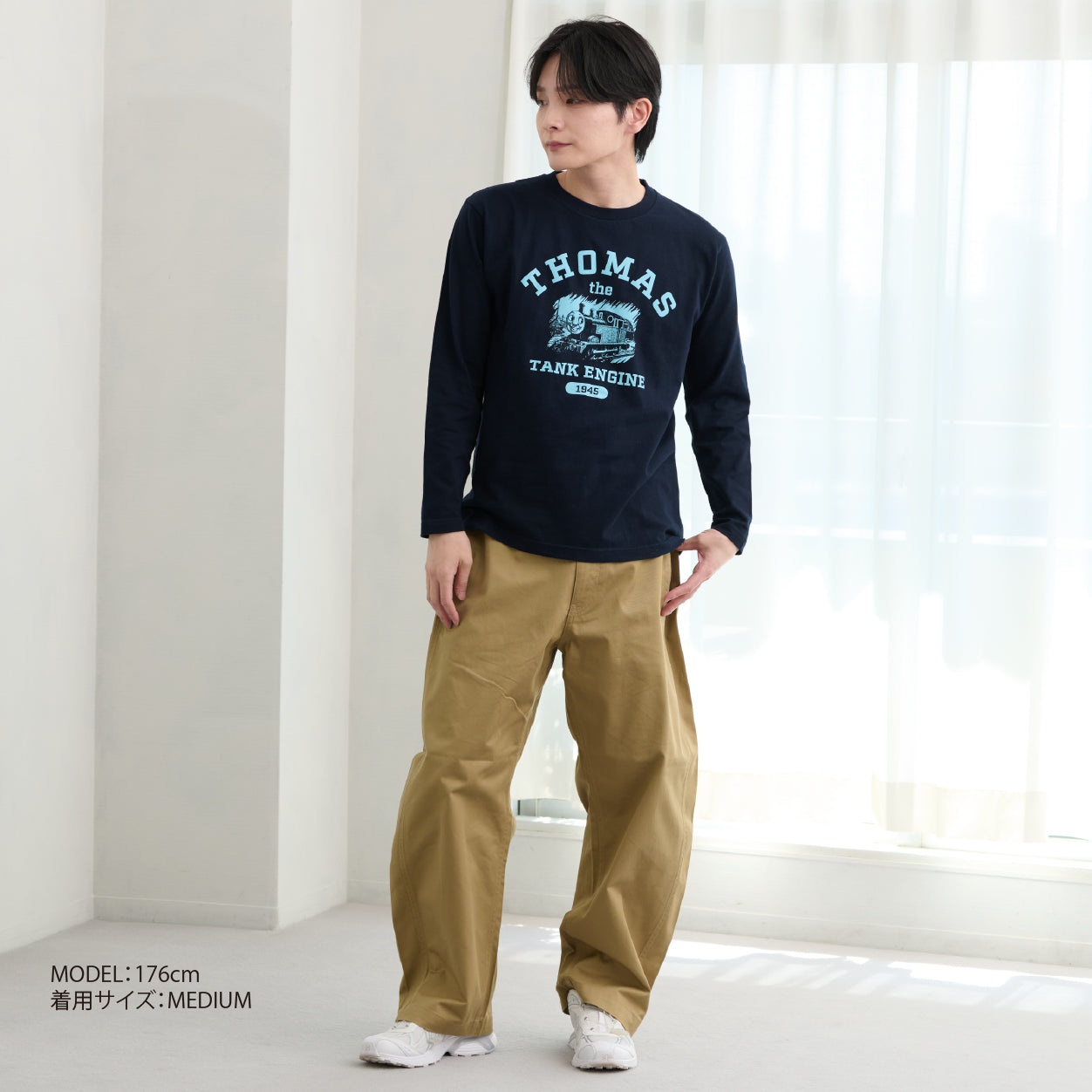 【公式WEBストアオリジナル】トーマス長袖Tシャツ(大人用/ネイビー)
