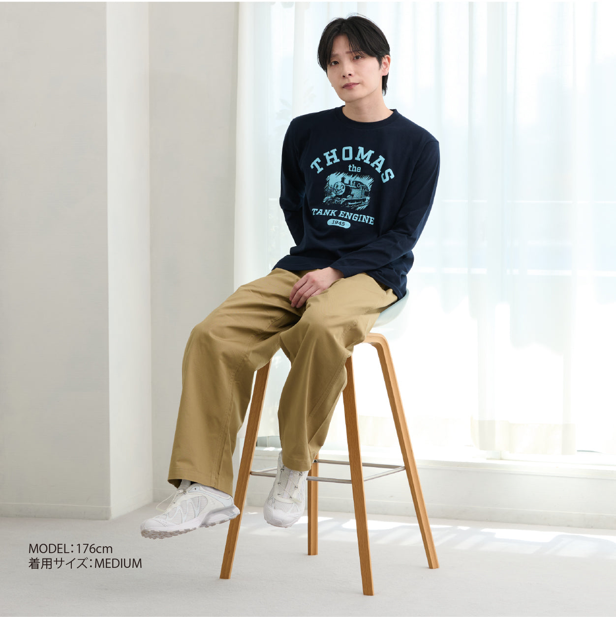 【公式WEBストアオリジナル】トーマス長袖Tシャツ(大人用/ネイビー)