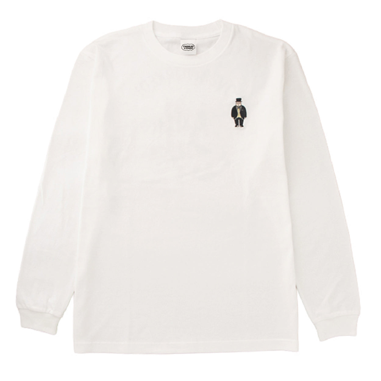 【公式WEBストアオリジナル】OVERWORKED!ロングスリーブTシャツ 白(刺繍&バックプリント)
