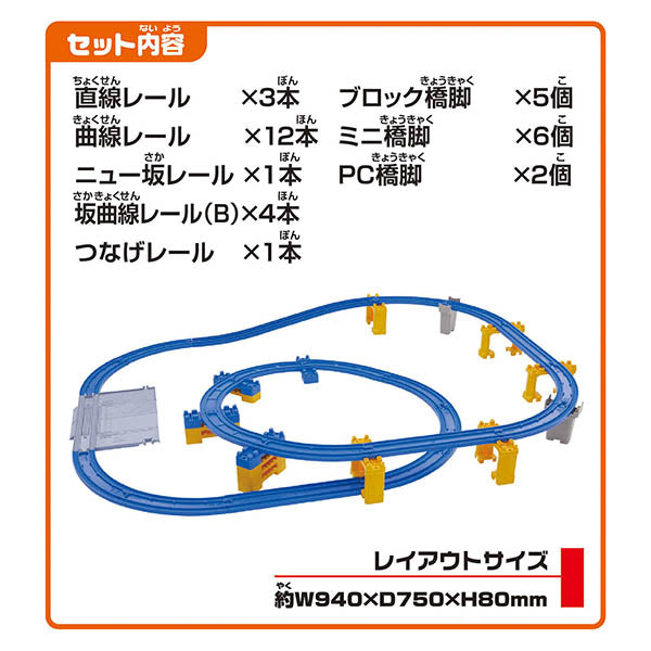 2種類の坂で楽しもう！立体のぼりおりレールキット