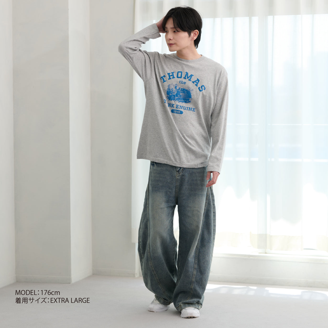 公式WEBストアオリジナル】トーマス長袖Tシャツ（大人用／杢グレー）