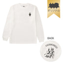 【公式WEBストアオリジナル】OVERWORKED！ロングスリーブTシャツ 白（刺繍＆バックプリント）